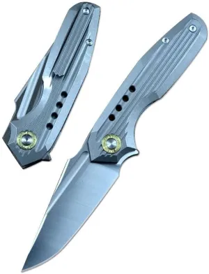 Twosun Outdoor Knife Folding M390 Blade Flipper Titanium Handle TS194