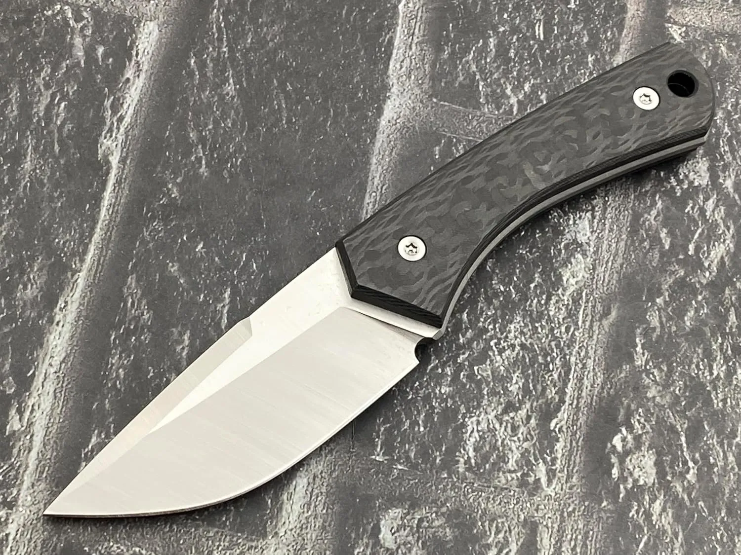 TwoSun TS265-M390 Micro Mini Fixed Blade Knife Carbon Fiber Handle Kydex Belt Sheath Knife