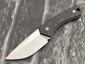 TwoSun TS265-M390 Micro Mini Fixed Blade Knife Carbon Fiber Handle Kydex Belt Sheath Knife