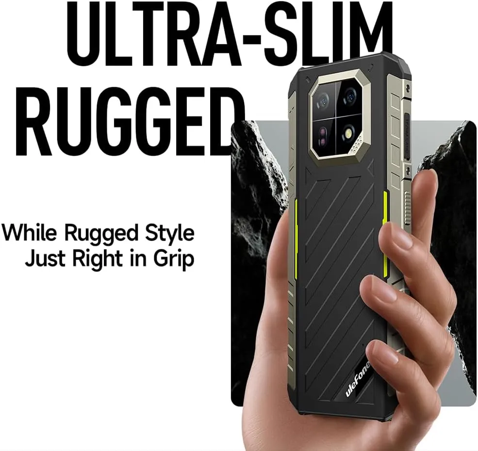 Ulefone Armor 22 Pro 256GB Unlocked Rugged Smartphone, MTK G96 Android 14 Cell Phone, 64MP 64MP Night Vision Camera, 6.58" FHD , 6600mAh 33W, Dual SIM 4G Rugged Phone Unlocked, NFC GPS OTG FM, Black