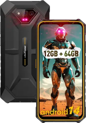 Ulefone Armor X13 Rugged Smartphone, 50MP 24MP Night Vision Camera, Octa-core 12GB RAM 64GB ROM, 6.52 inch Screen, 6320mAh Battery, Android 14 OS, Global Dual 4G, NFC/OTG/GPS/IP68/IP69K, Orange