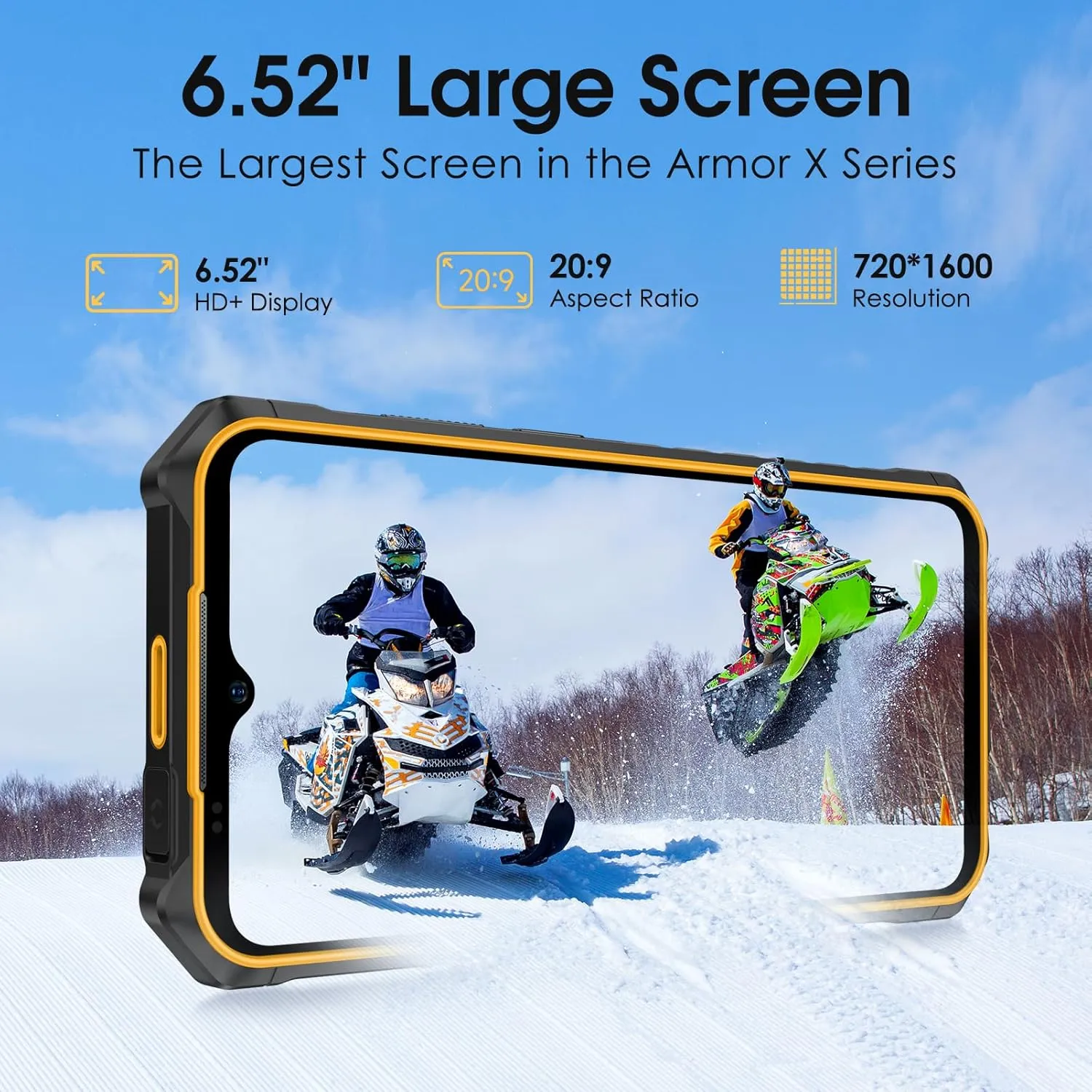 Ulefone Unlocked Rugged Phones, Armor X13 (12 64GB), 50MP Rear Camera, 24MP Night Vision Camera, Android 14 OS Rugged Smartphone, 6.52” Screen, 6320mAh, NFC, GPS, Dual 4G Mobile Phone- Black
