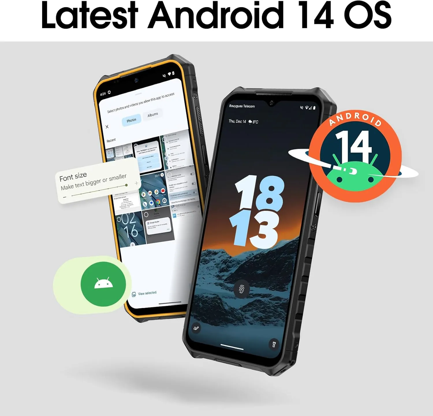 Ulefone Unlocked Rugged Phones, Armor X13 (12 64GB), 50MP Rear Camera, 24MP Night Vision Camera, Android 14 OS Rugged Smartphone, 6.52” Screen, 6320mAh, NFC, GPS, Dual 4G Mobile Phone- Black
