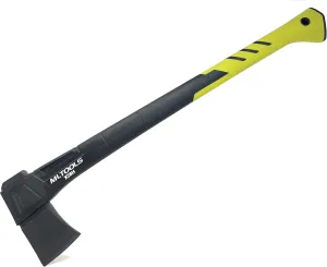Universal Camping Hatchet X28H - Survival Hatchet, Fiberglass Ergonomic Handle, Carbon Steel Head - Torque, Weatherproof Survival Axes and Hatchets - Non-Slip - Protection Guard, Lock - 28”