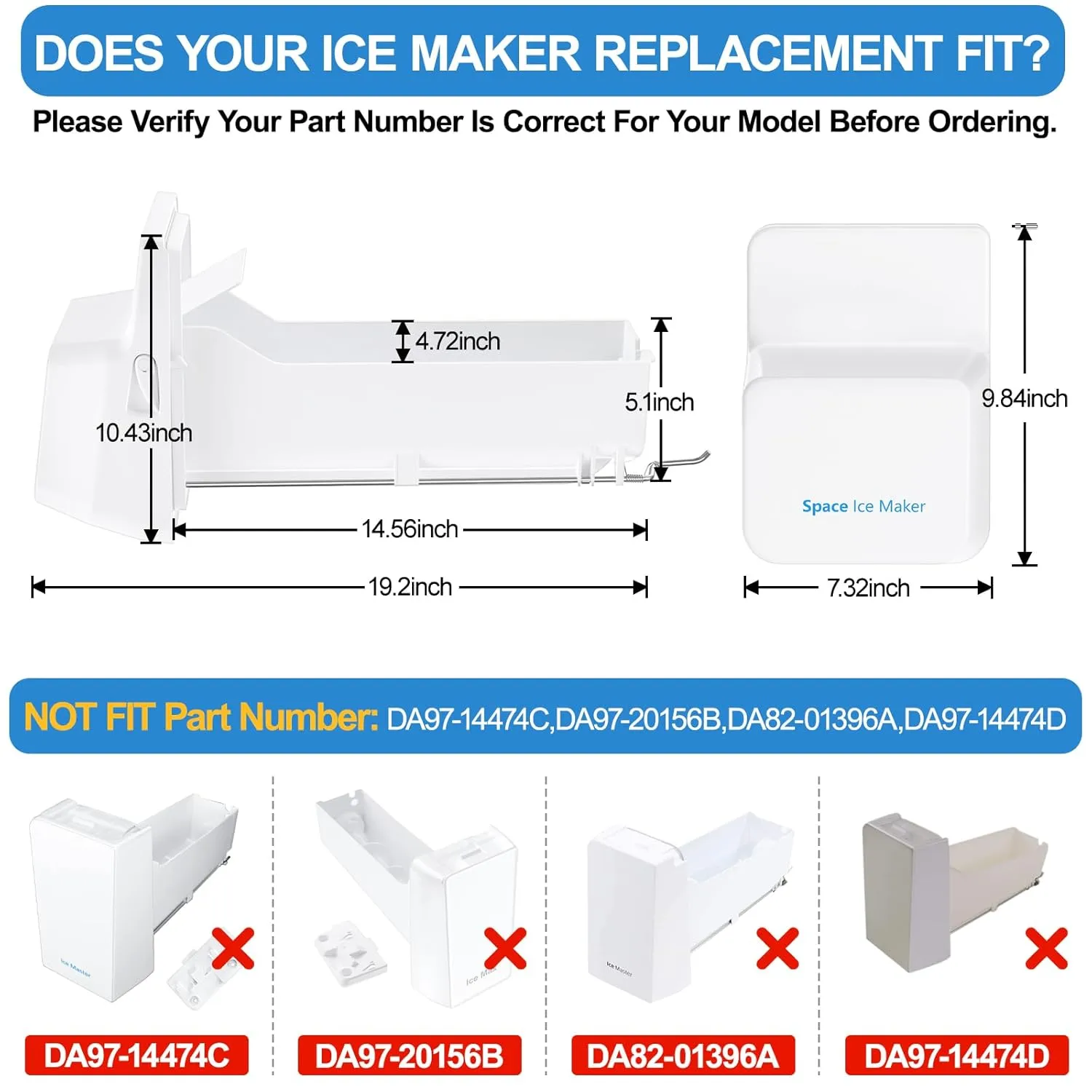 Upgraded RF4287HABP RF267AZRS RF267AEPN RF267AZBP RF268ABWP Refrigerator Ice Bucket, DA97-10609A Samsung Ice Maker Replacement Ice Tray Parts