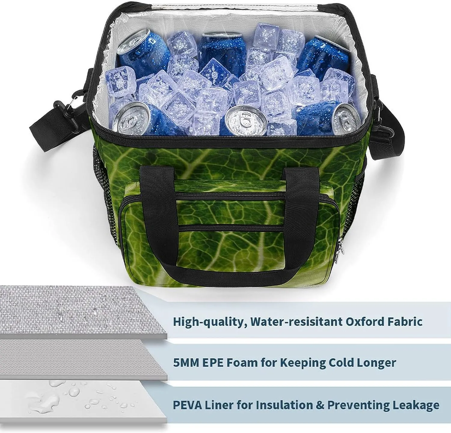 USA Stars Stripes Portable 22.5L Soft Cooler Bag for Car Camping Grunge July 4th Leakproof Ice Chest with Adjustable Strap Insulated Lunch Box for Work Hiking Picnic