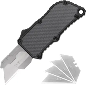 Utility Knife Box Cutter, Pocket Knife, Change Blade Razor Knife, Aluminum Alloy Shell, 5 Extra Blades