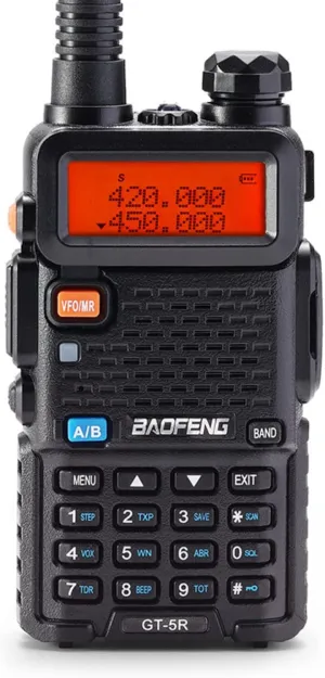 [UV-5R FCC Compliant Version] BAOFENG GT-5R Dual Band Two Way Radio, UHF VHF Ham Radio Handheld for Adults, Clean Spurious Emission, with 1800mAh Battery, Earpiece, 128CH, VOX, FM, Chirp Compatible