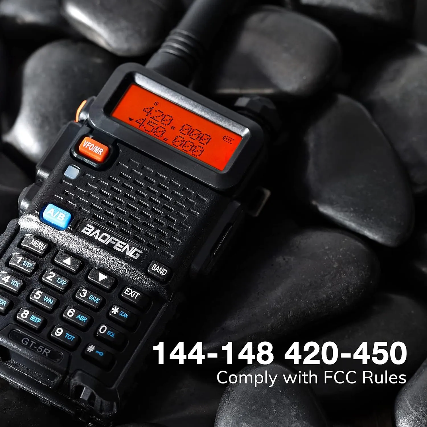 [UV-5R FCC Compliant Version] BAOFENG GT-5R Dual Band Two Way Radio, UHF VHF Ham Radio Handheld for Adults, Clean Spurious Emission, with 1800mAh Battery, Earpiece, 128CH, VOX, FM, Chirp Compatible