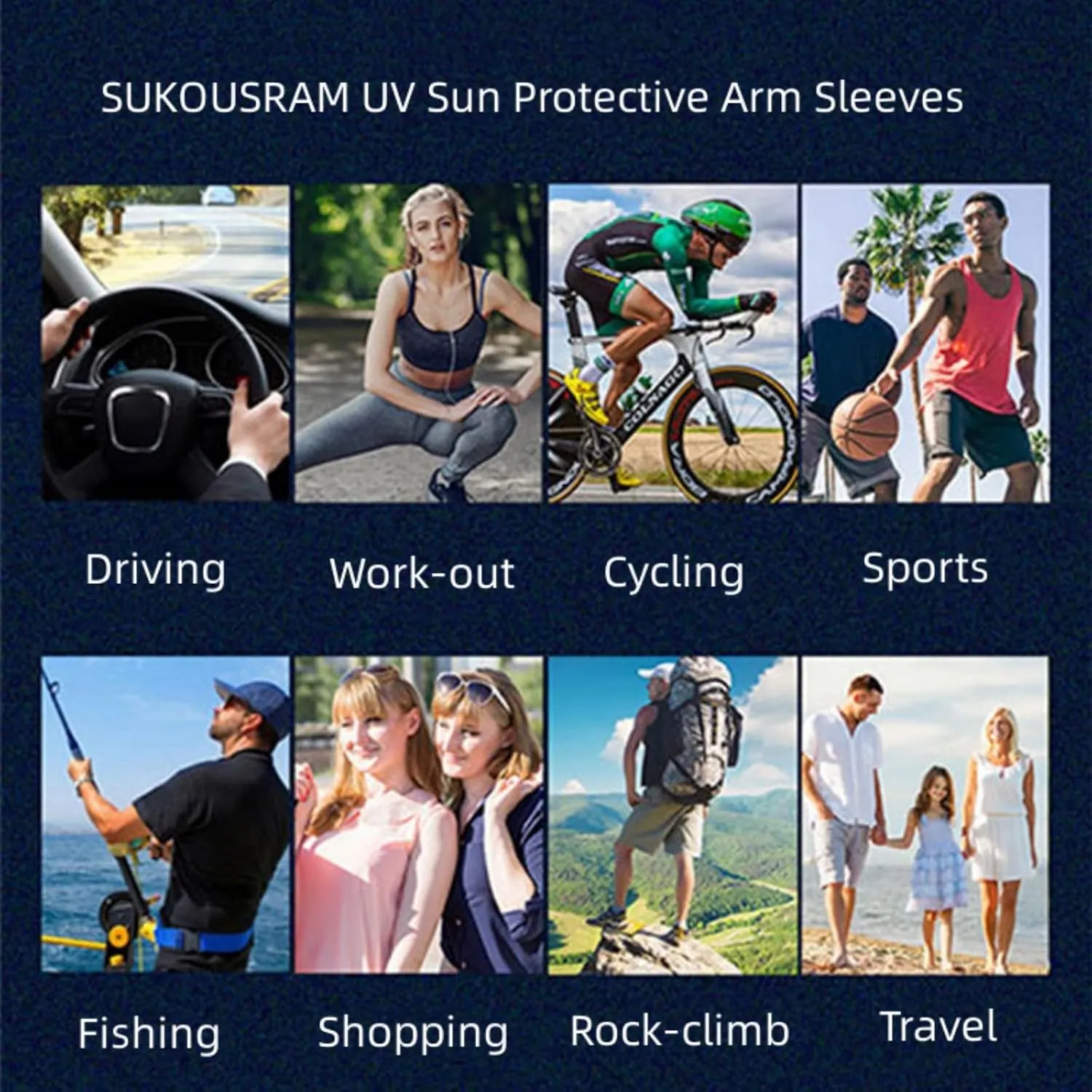 UV Sun Protection Compression Arm Sleeves Balaclava Face Mask Cooling Sport Sleeves for Men Women Outdoor Essential