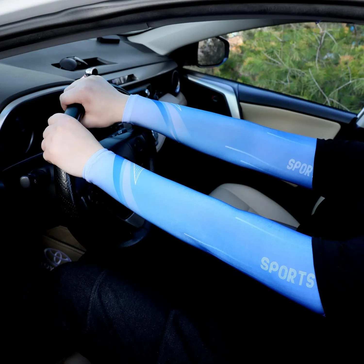 UV Sun Protection Compression Arm Sleeves Balaclava Face Mask Cooling Sport Sleeves for Men Women Outdoor Essential