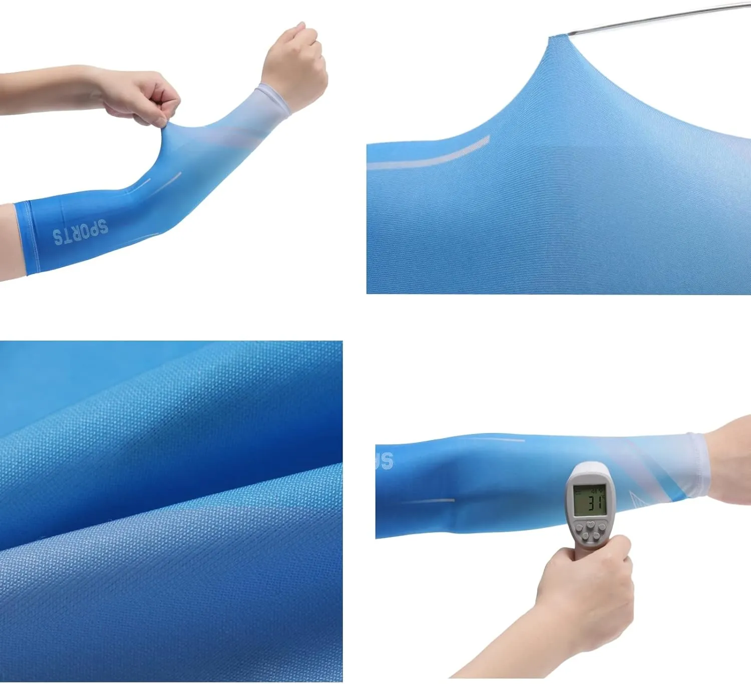 UV Sun Protection Compression Arm Sleeves Balaclava Face Mask Cooling Sport Sleeves for Men Women Outdoor Essential