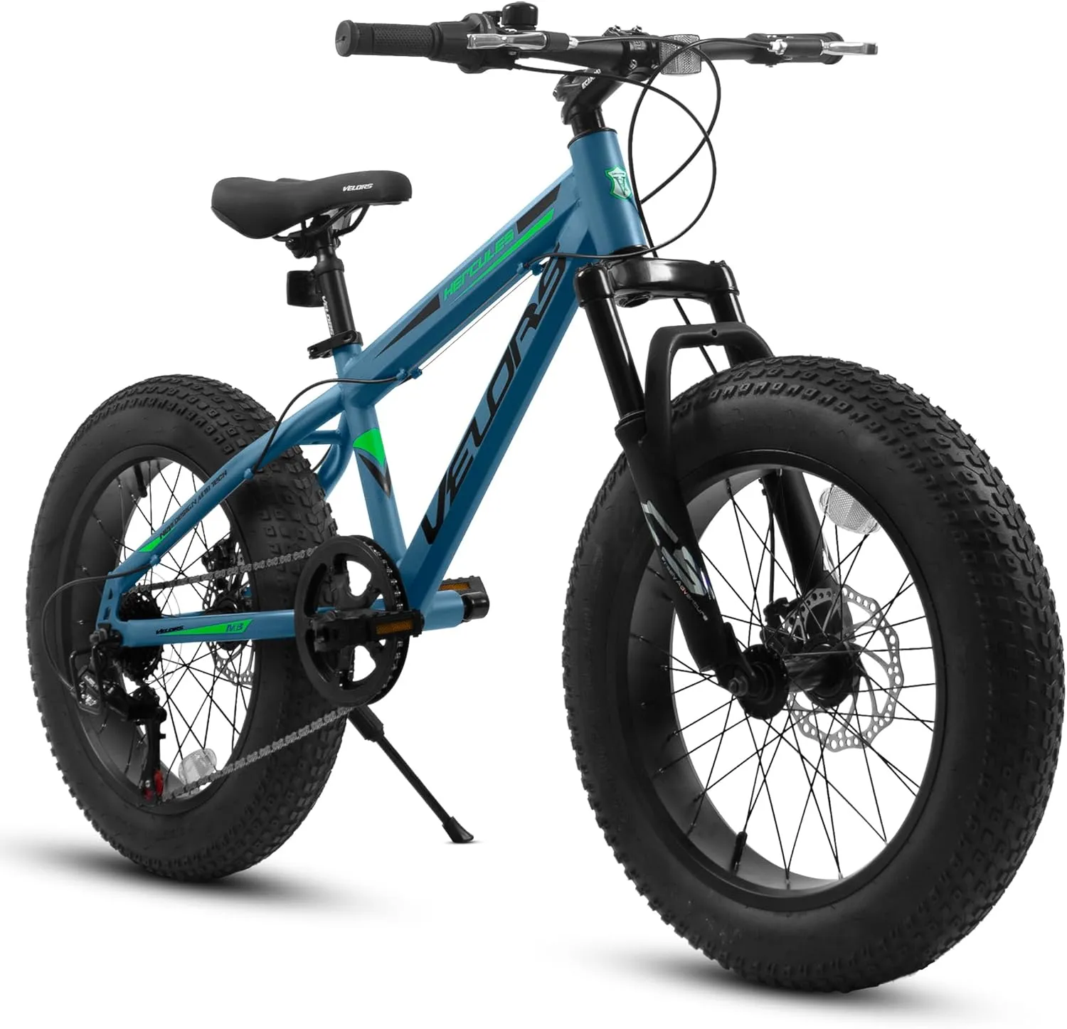 V20235 20 Inch Fat Tire Bike Adult 7 Speed Mountain Bike, Dual Disc Brakes, High Carbon Steel Frame, Front Suspension, Mountain Buggy, City Commuter City Bike, Fat Tire Bike