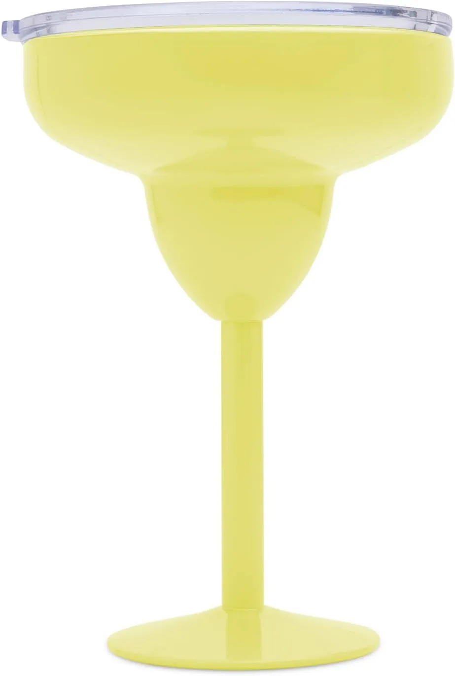 Vacuum-Sealed Metal Margarita Glass with Lid, Insulated Tumbler Mug, Steel Cup for Vacation, Pool, and Ice Cold Margs on the Beach (Yellow)