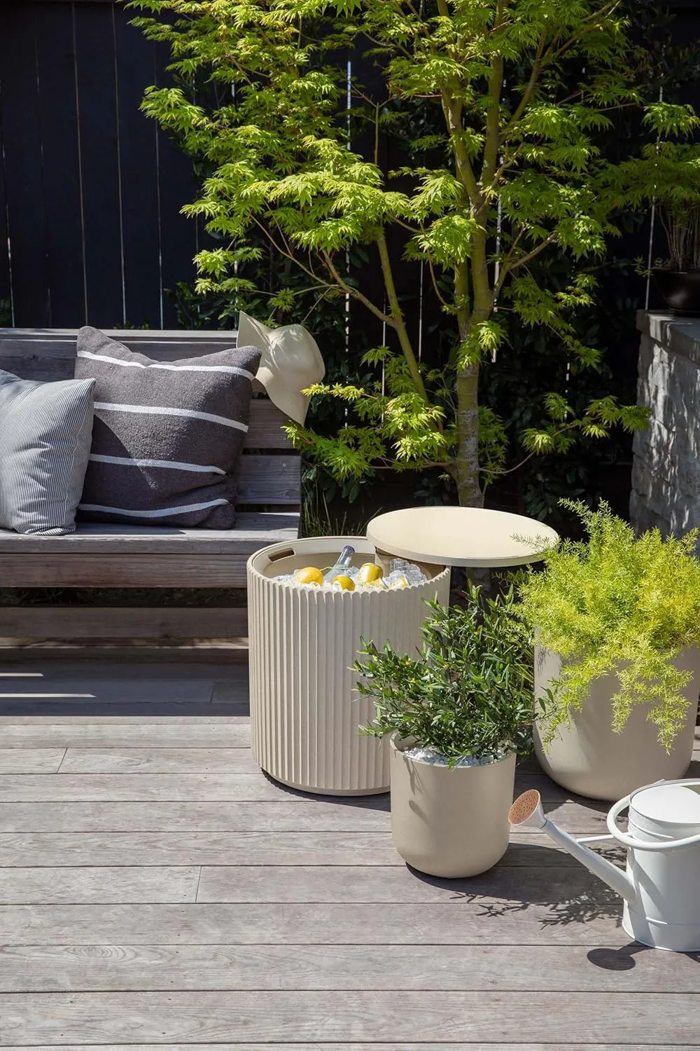Veradek Cooler Side Table - 2 in 1 - Designed for use as Outdoor Side Table, Patio Decor and Ice Chest