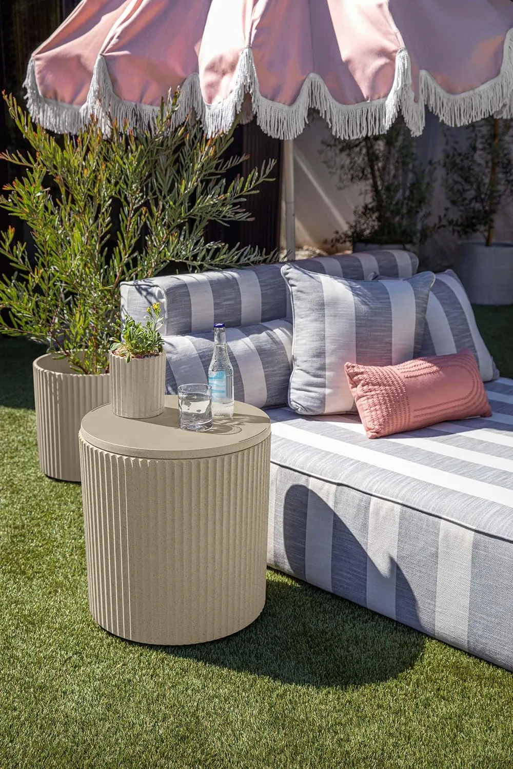 Veradek Cooler Side Table - 2 in 1 - Designed for use as Outdoor Side Table, Patio Decor and Ice Chest