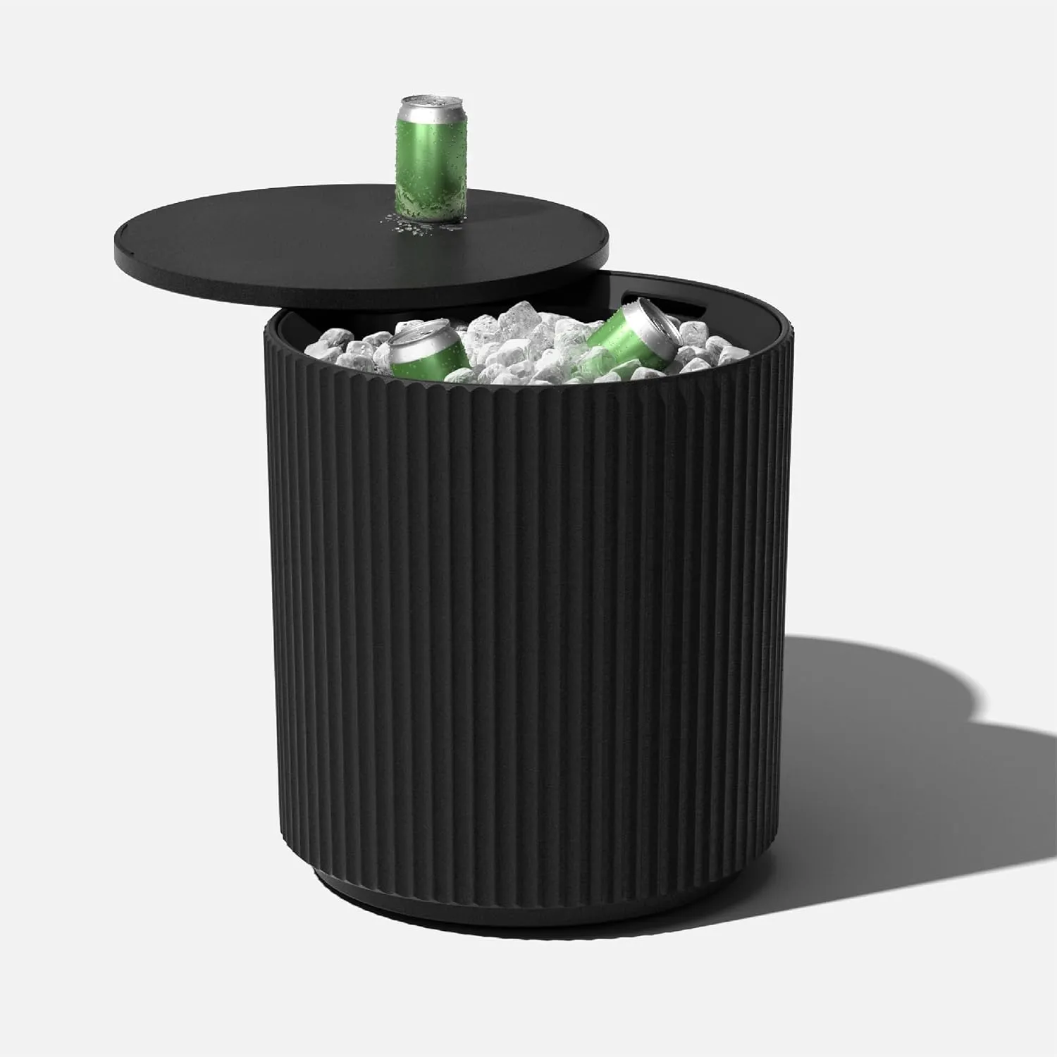 Veradek Outdoor Cooler Side Table - 2 in 1, Black, 21 inch