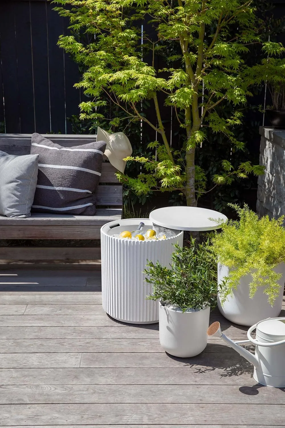 Veradek Outdoor Cooler Side Table - 2 in 1 - Designed for use as Outdoor Side Table, Patio Decor and Ice Chest