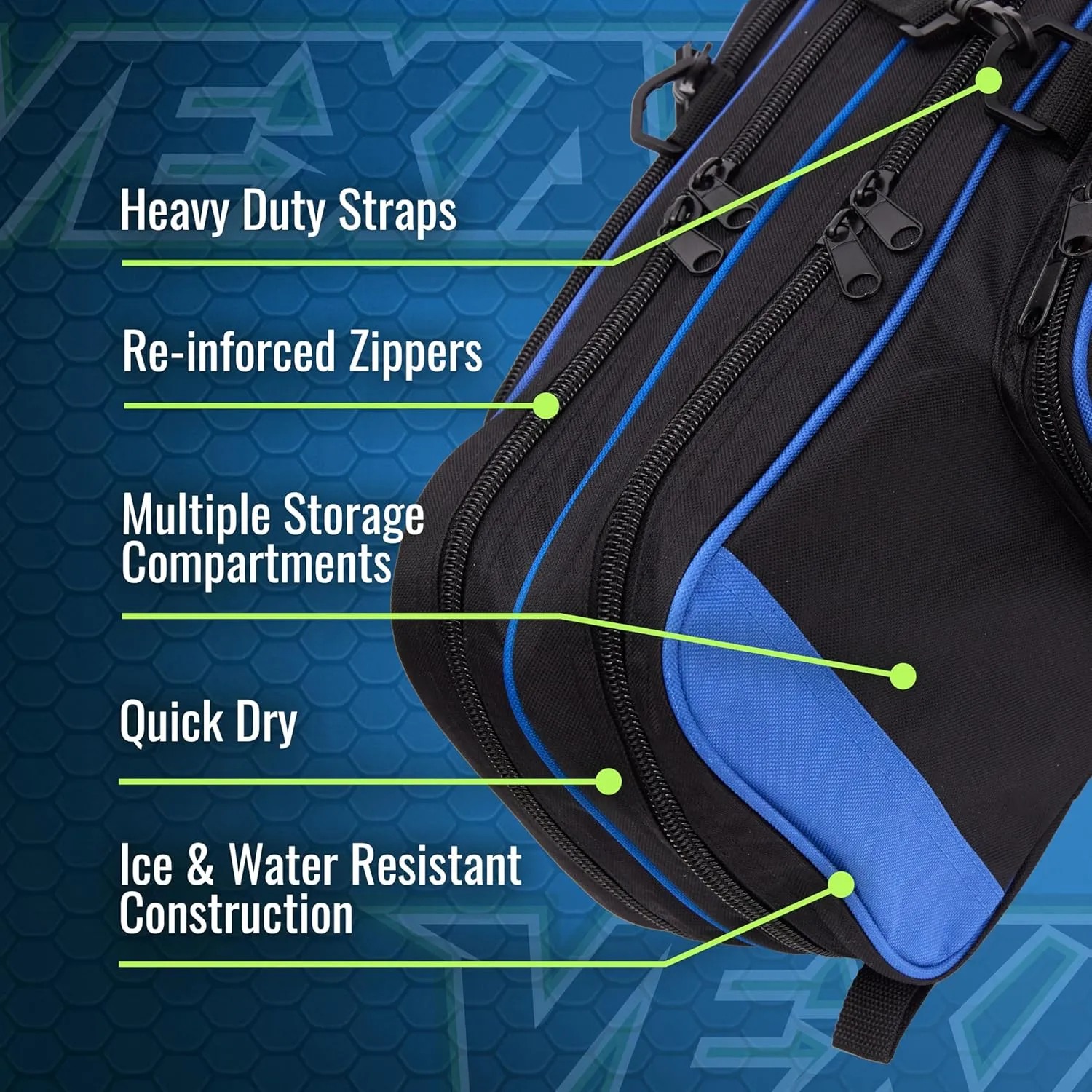 Vexan Ice Fishing Rod Case - Water-Resistant Ice Fishing Tackle Bag, Ice Rod Case - 36" Portable Rod Carrier, Fishing Rod Travel Case, Fly Fishing Bag - Fits 8 Rods, Tip-Ups, & Lures