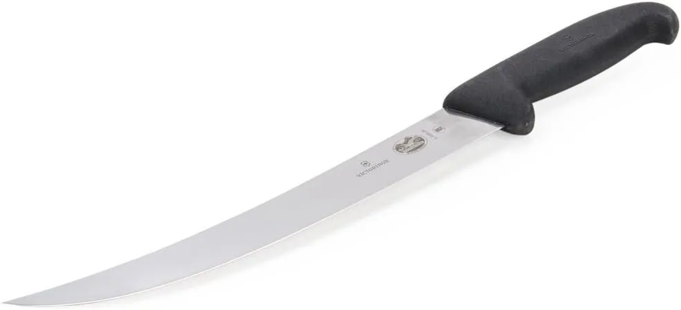 Victorinox Cutlery 10-Inch Curved Breaking Knife, Black Fibrox Handle
