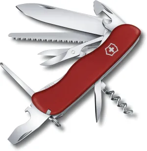Victorinox Outrider Swiss Army Pocket Knife, Large, Multi Tool, 14 Functions, Blade, Scissors, Red