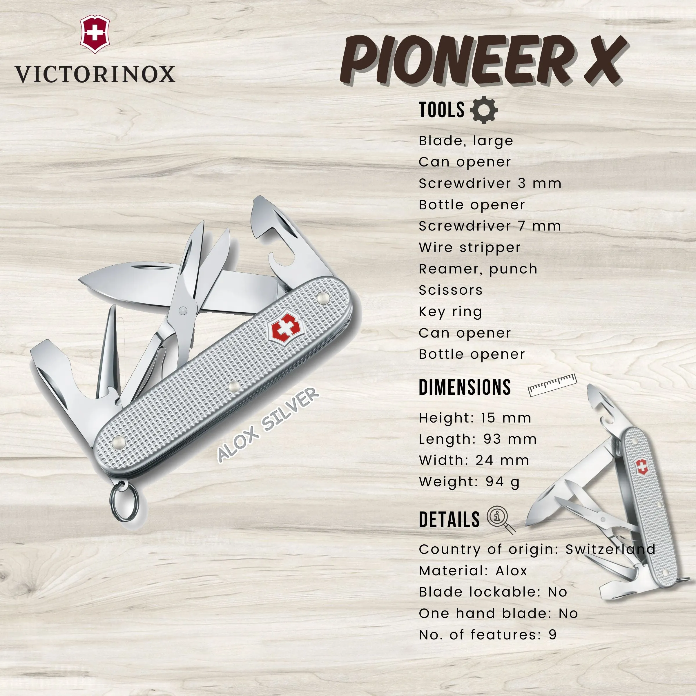 Victorinox Pioneer X (Alox Silver) | Multi-tool