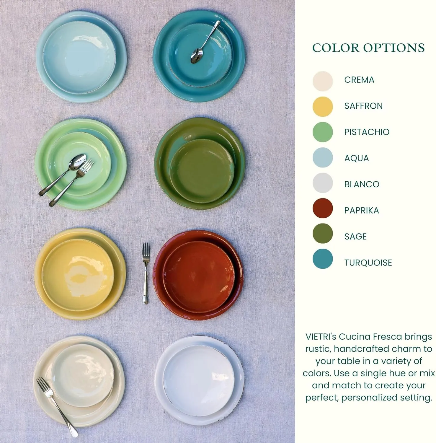 Vietri Cucina Fresca Crema Soup/Cereal Bowl, 6" D Earthenware Kitchen & Dining Deep Oatmeal Dish