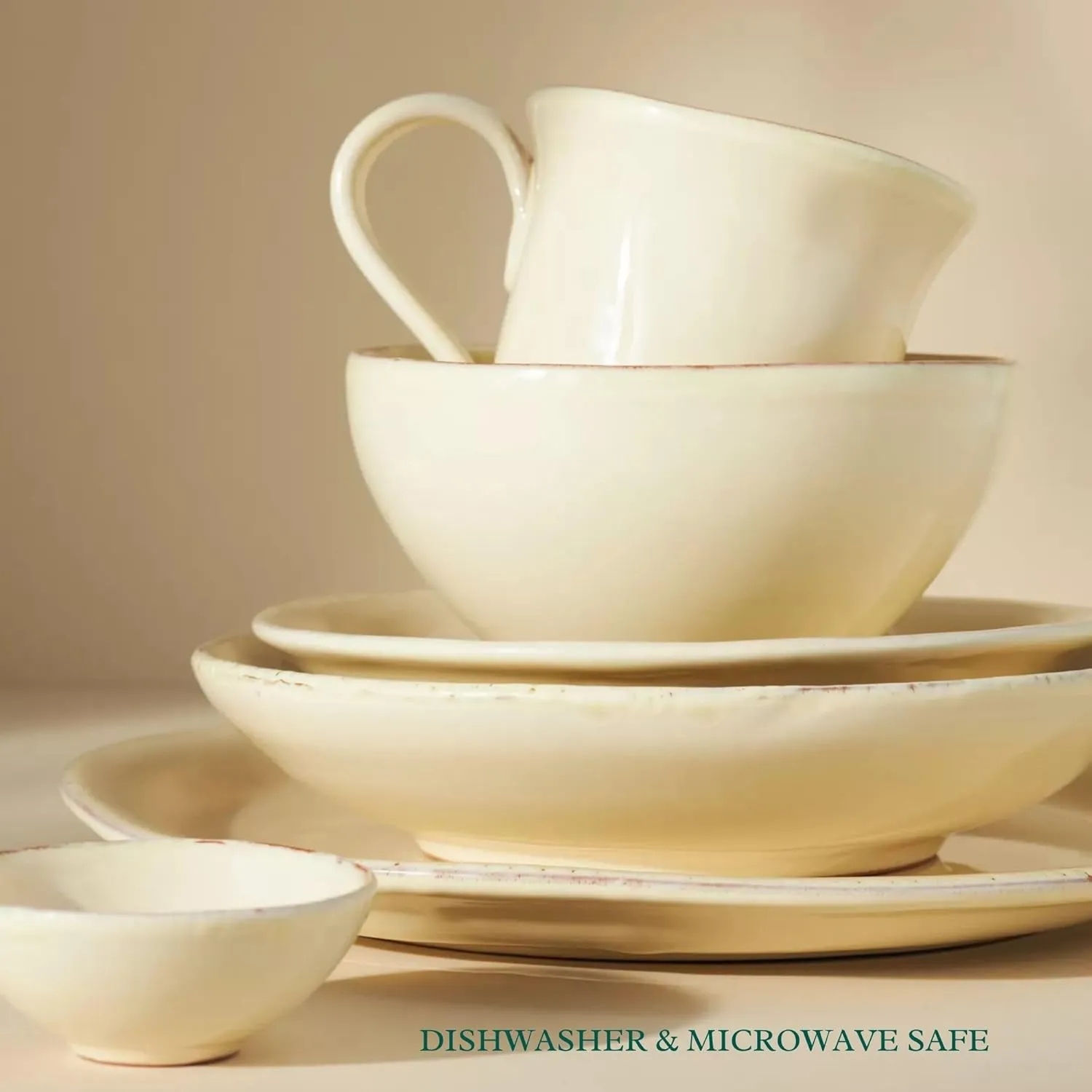Vietri Cucina Fresca Crema Soup/Cereal Bowl, 6" D Earthenware Kitchen & Dining Deep Oatmeal Dish