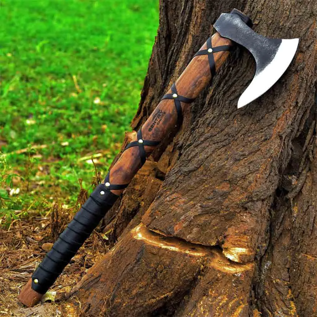 Viking Axe Hatchet with Natural Wood Floki AXE042BLK