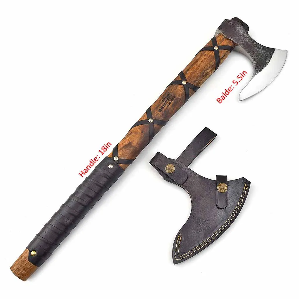 Viking Axe Hatchet with Natural Wood Floki AXE042BLK
