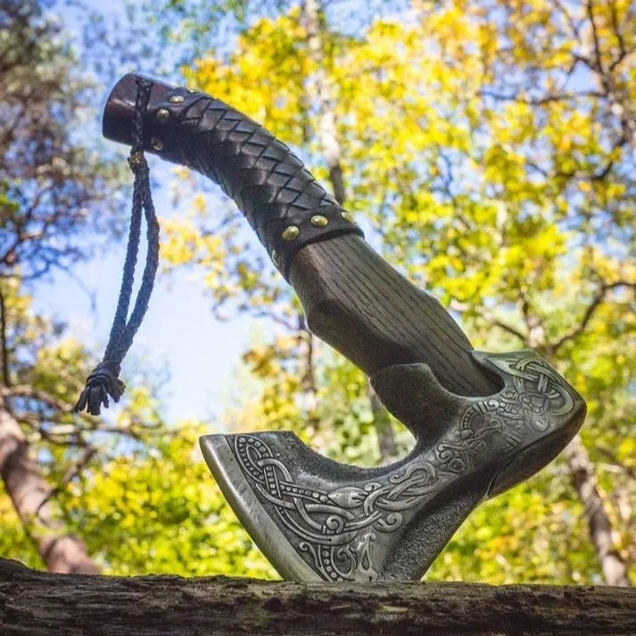 Viking Valknut Battle Axe