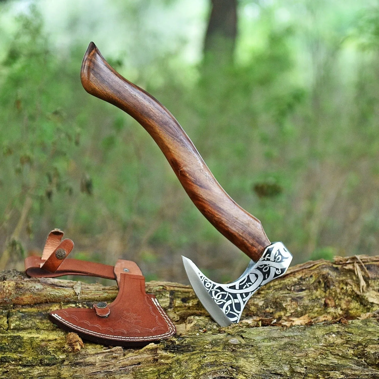 Viking Valknut Battle Axe