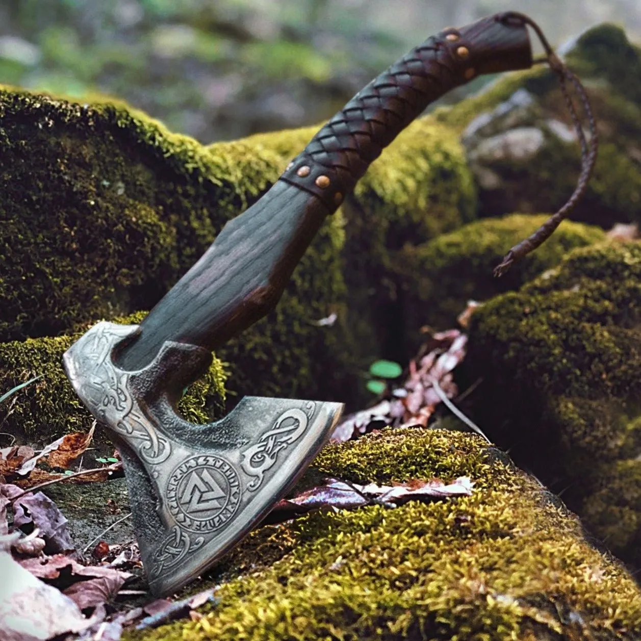 Viking Valknut Battle Axe