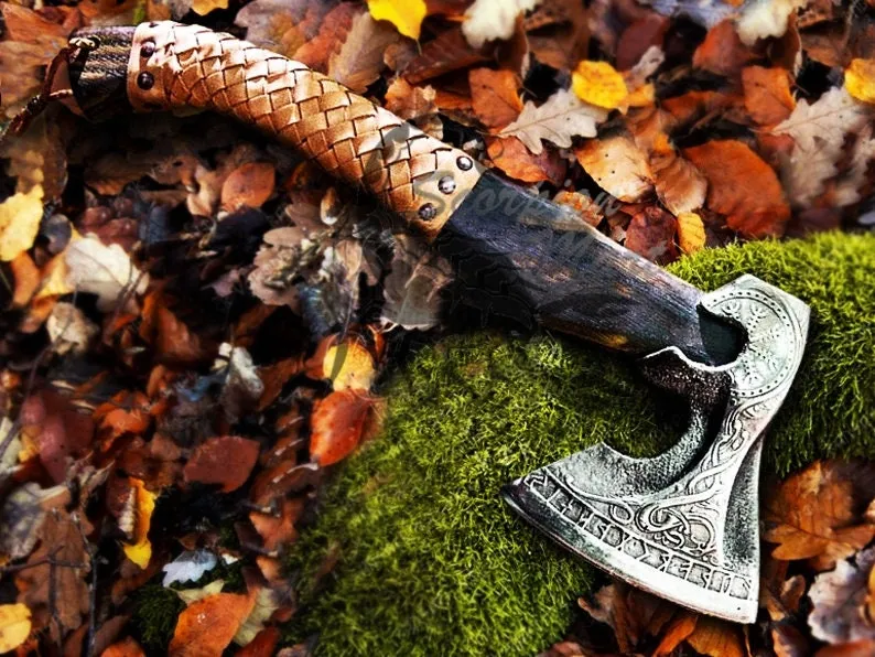 Viking Valknut Battle Axe