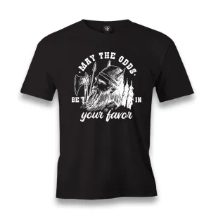 Viking Warrior Axe and Helmet Men's Black Tshirt