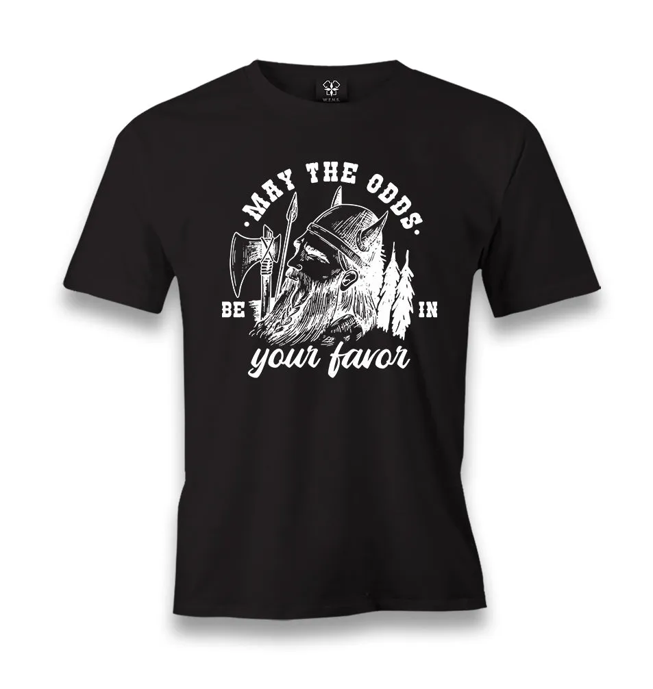 Viking Warrior Axe and Helmet Men's Black Tshirt