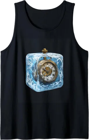 Vintage Pocket Watch In Ice Fantasy Art Tank Top
