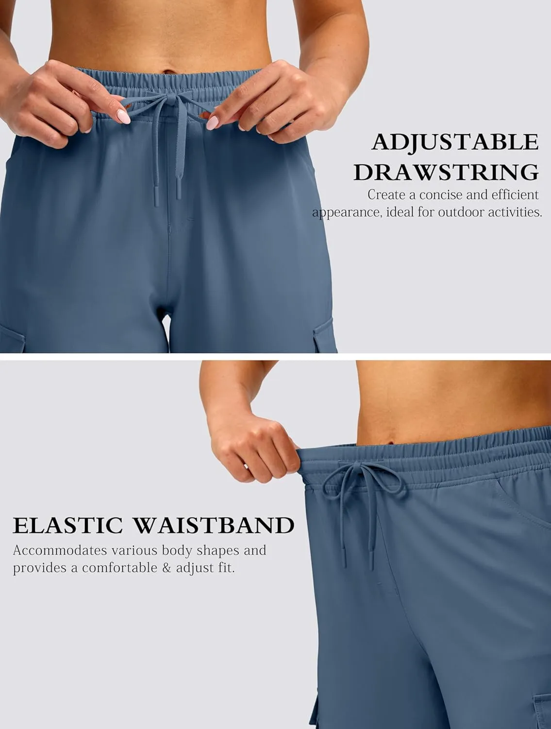Viodia 15" Long Shorts for Women Hiking Cargo Bermuda Shorts Lightweight Knee Length Capris for Summer Travel Fishing