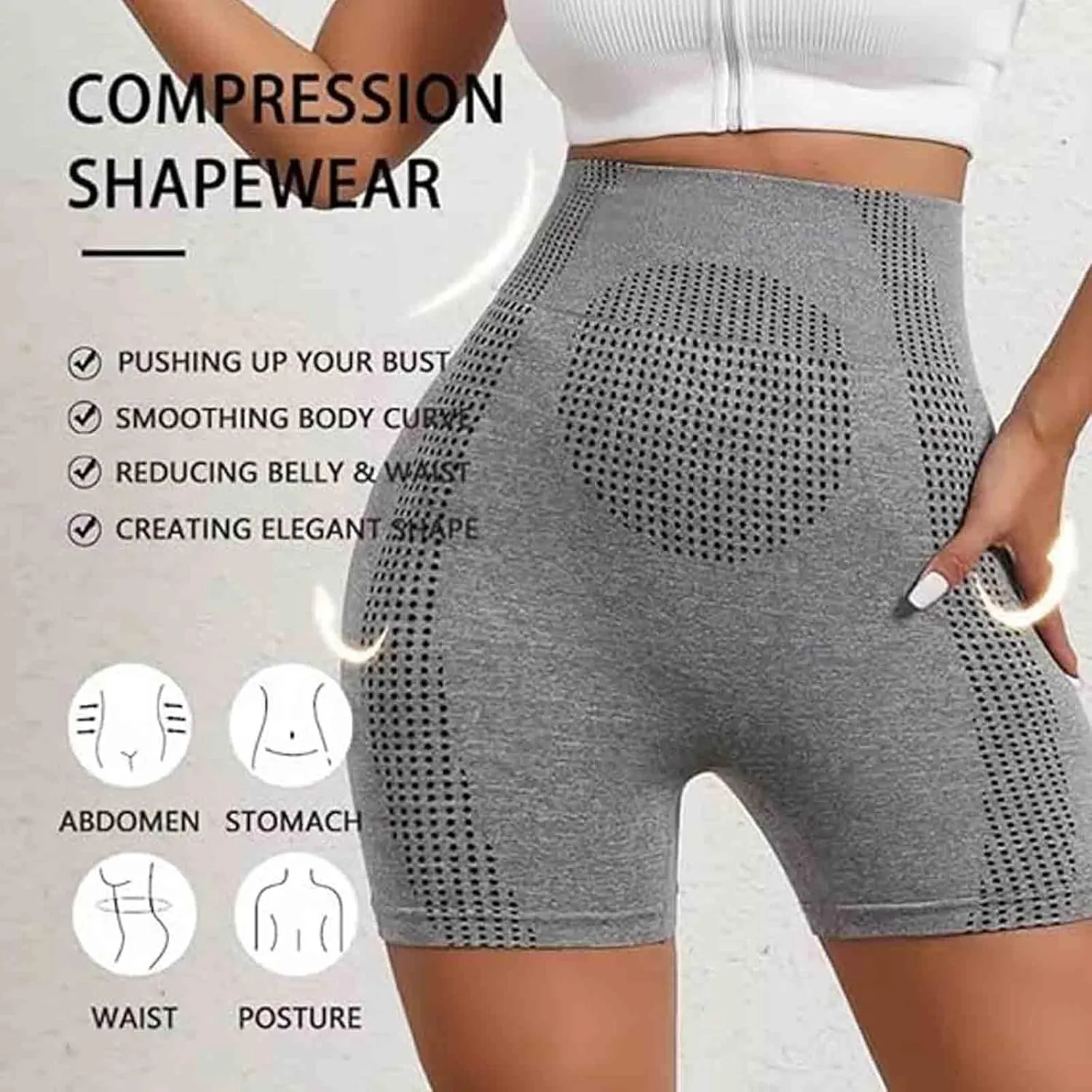Viresta Ion Shaping Shorts, Micro-Vibration Ion Fiber Repair Shaping Tummy Control Shapewear Shorts