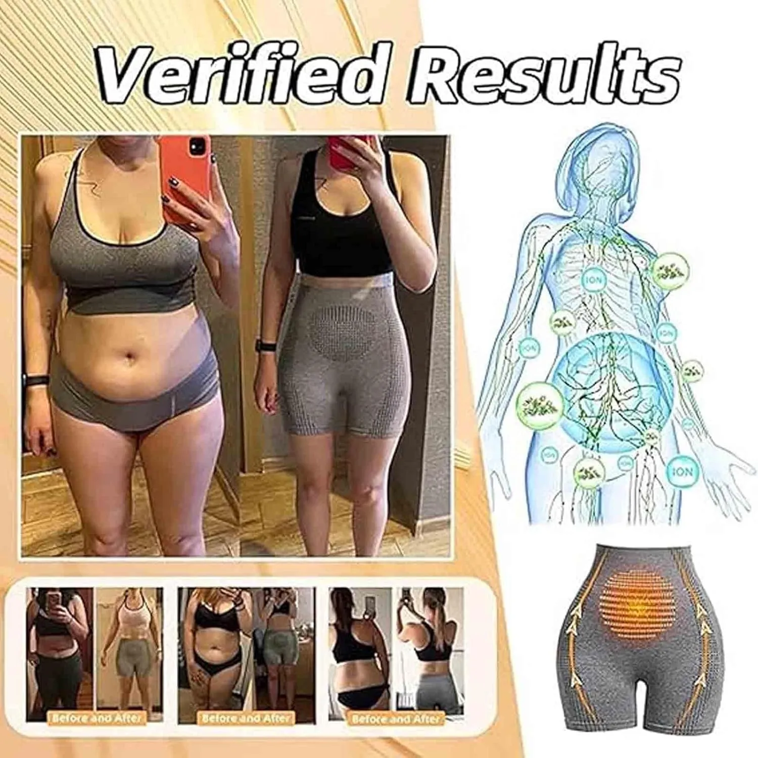 Viresta Ion Shaping Shorts, Micro-Vibration Ion Fiber Repair Shaping Tummy Control Shapewear Shorts