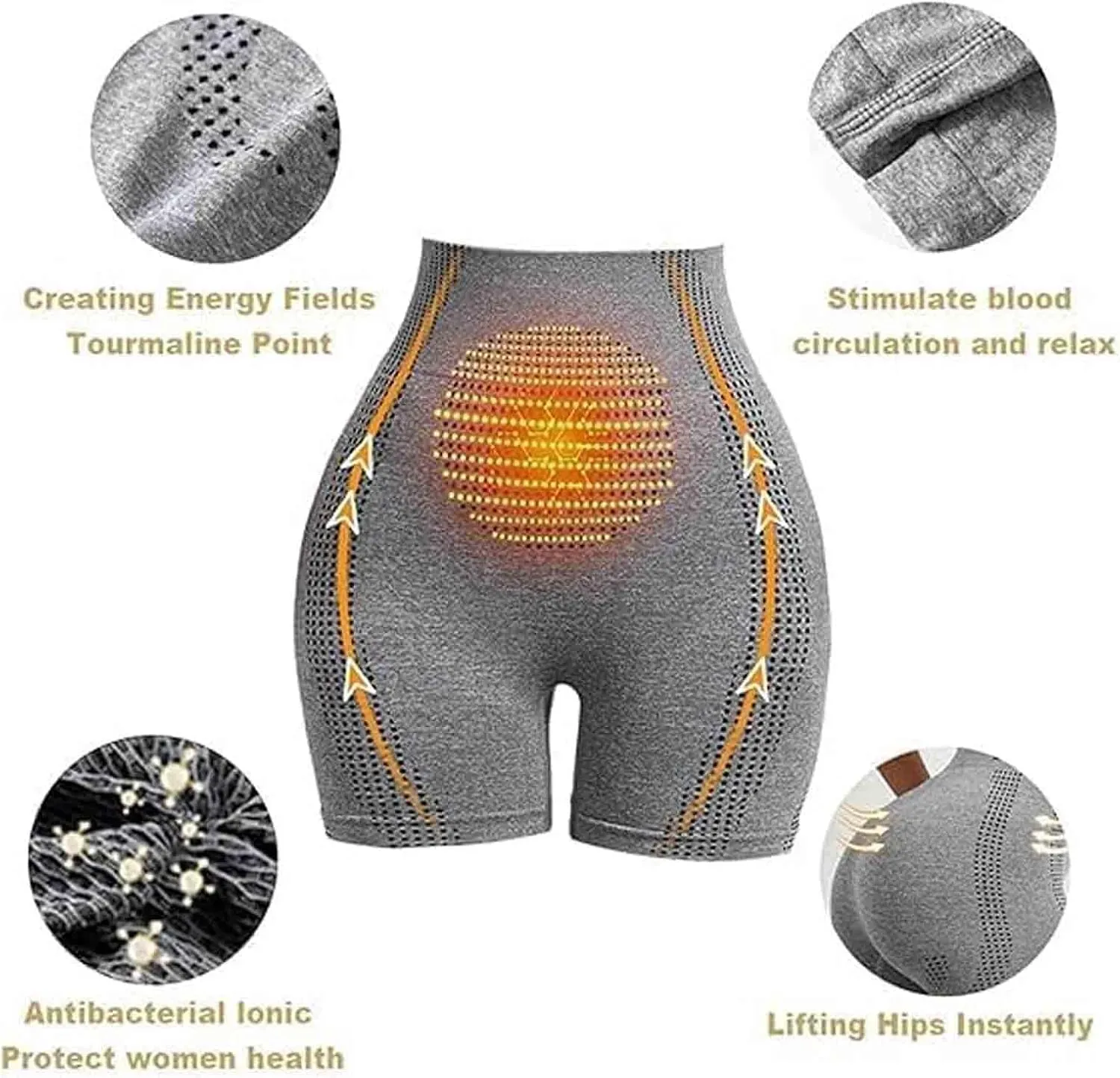 Viresta Ion Shaping Shorts, Micro-Vibration Ion Fiber Repair Shaping Tummy Control Shapewear Shorts