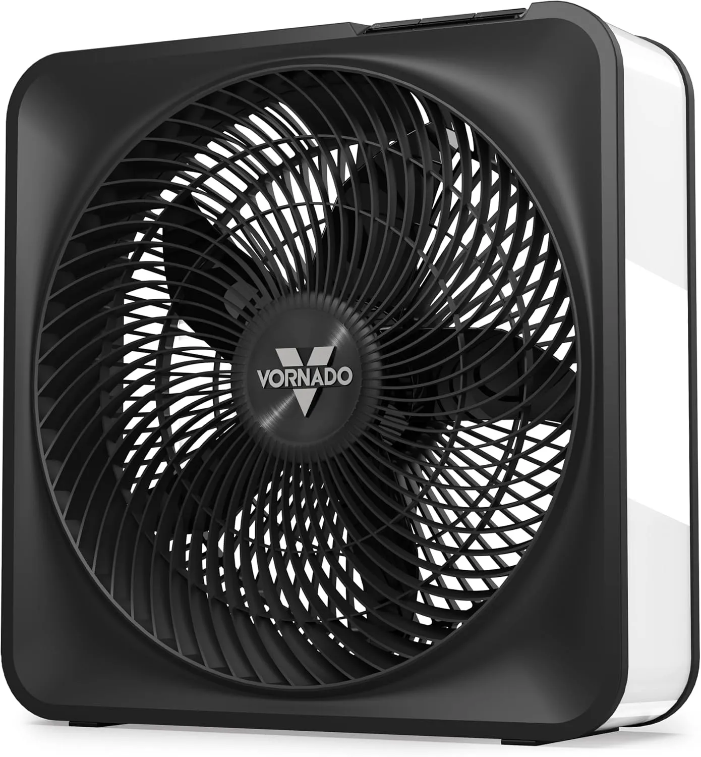 Vornado Model 80 High Velocity Electric Box Fan with Removable Grille, 5 Speed Settings, Powerful Airflow, Whole Room Air Circulation, Quiet Operation, Cord Storage, Durable Construction, Ice White