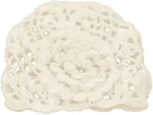 Warm Beanies Hat, Women Lace Crochet Beanie Hat, Handmade Knitted Cutout Floral Skull Cap, Retro Beanies Knit Cap, Pullover Hat Crochet Hollow Flower Knitted Hat White