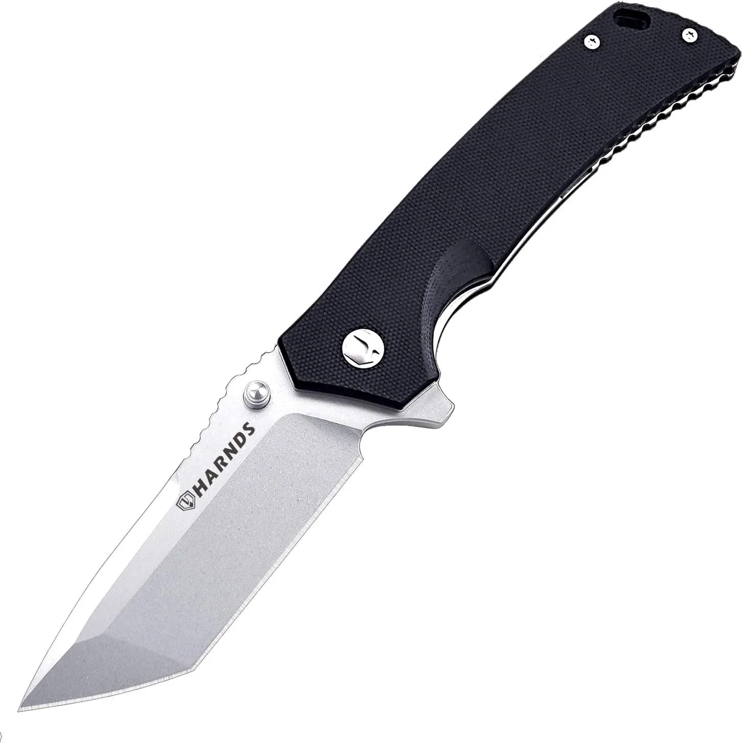 Warrior/General Tactical Folding Knife with D2 Steel Blade G10 Handle Flipper Opening (tanto point stonewash)