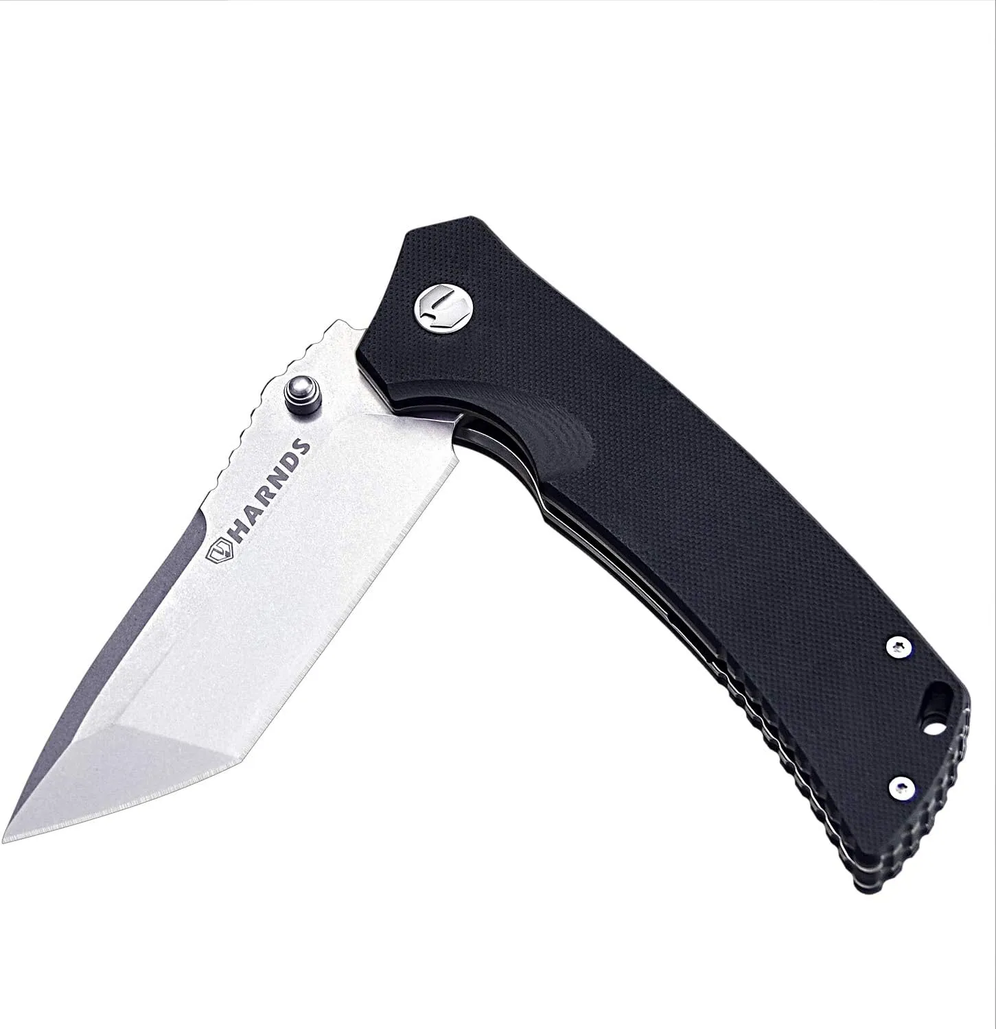 Warrior/General Tactical Folding Knife with D2 Steel Blade G10 Handle Flipper Opening (tanto point stonewash)