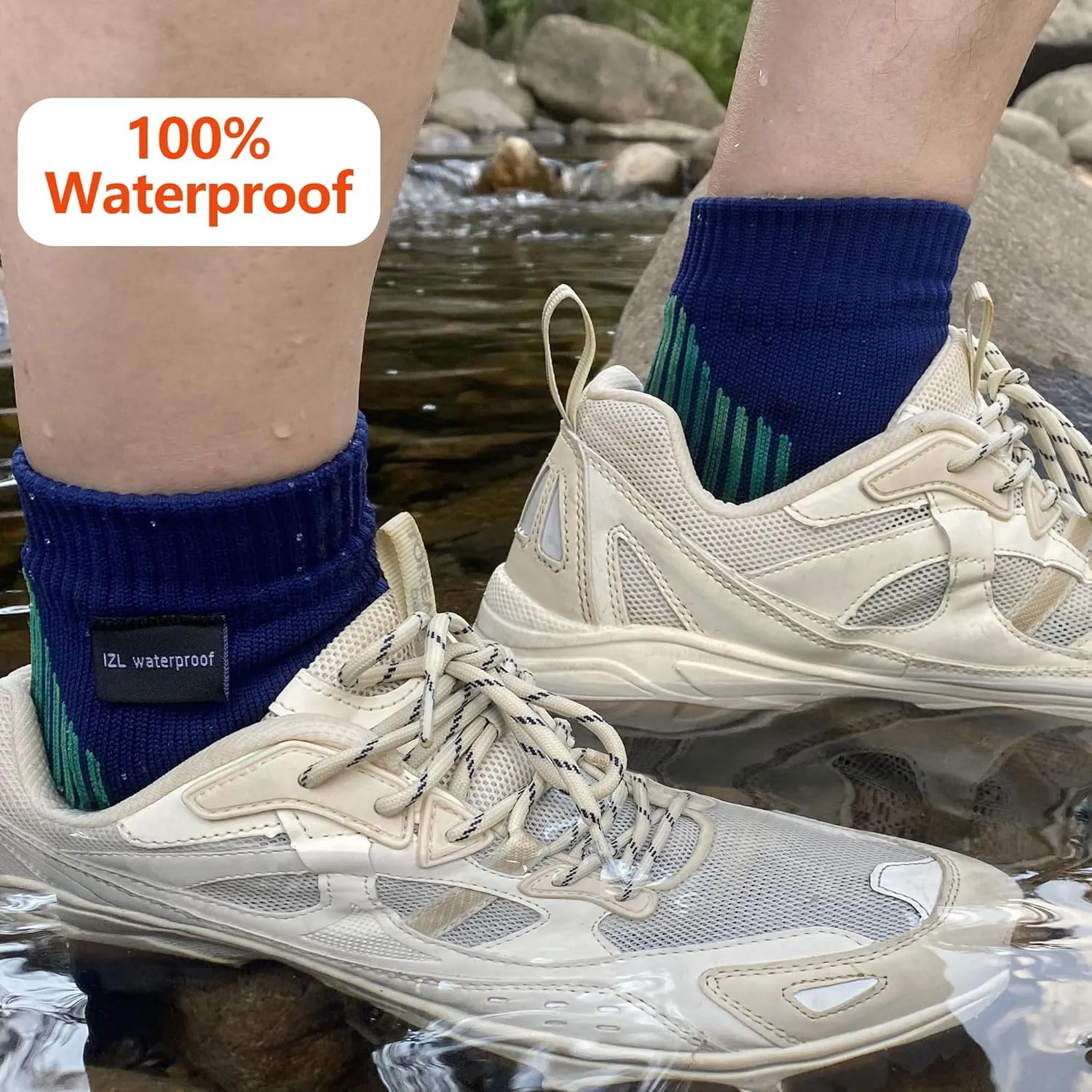 Waterproof Socks for Men Women, Outdoor Sports Breathable Waterproof Socks for Hiking Camping Wading Trekking