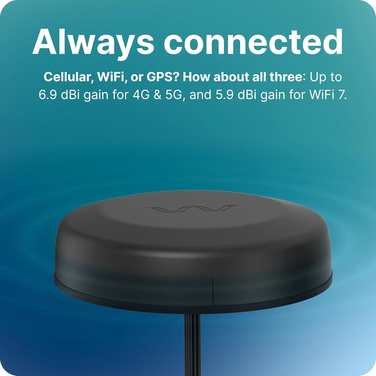 Waveform OmniRoam 9-in-1 Low-Profile Mobile Antenna – High-Performance, Rugged Fleet Antenna for Peplink, Cradlepoint, Cisco (4x4 Cellular, 4x4 WiFi, GPS)