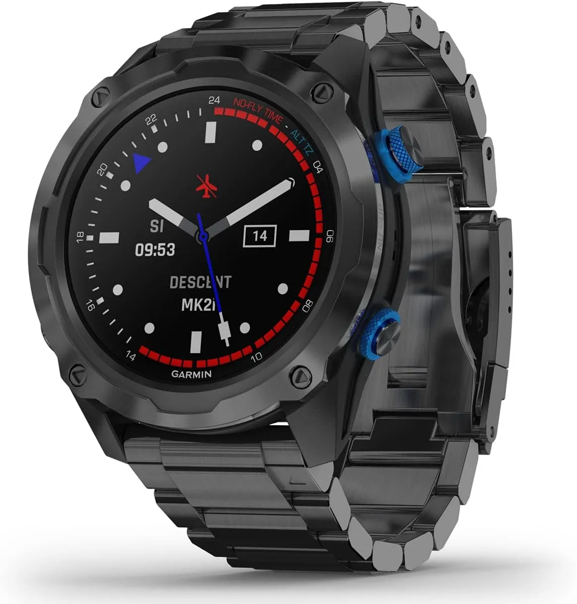Wearable4U - Garmin Descent Mk2i/Descent T1 Bundle, Watch-Style Dive Computer with Power Pack Bundle (Titanium Carbon Gray DLC with DLC Titanium Band)