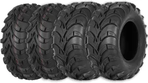 Weize ATV Tires All-terrain 25x8-12 Front & 25x10-12 Rear, 6 PR, UTV Tires Max Load 480LBS, Set of 4