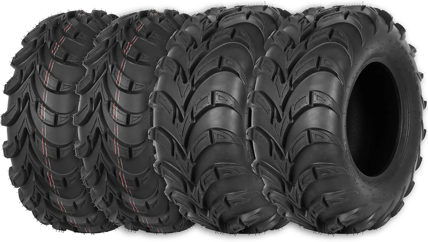 Weize ATV Tires All-terrain 25x8-12 Front & 25x10-12 Rear, 6 PR, UTV Tires Max Load 480LBS, Set of 4